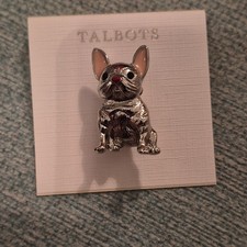 Talbots NWT Dog Booch Silver Tone Pink Ears picture
