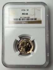 1936 P Buffalo Nickel NGC MS66 Nicely Toned picture