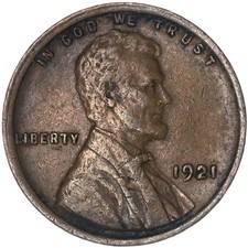 🔥 1921 P Lincoln Wheat Cent FINE-VERY FINE (F-VF) Condition Copper Penny 1c picture
