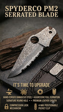 Spyderco Paramilitary 2 serrated Damascus Replacement Blade C81 PM2 Upgrade picture