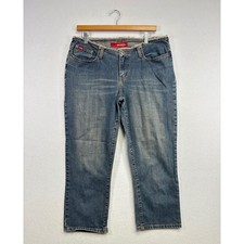 Hollister Co Jeans Women's Size 10R Blue Denim Cropped Frayed Hem Y2K Vintage picture