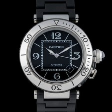 Cartier Pasha Seatimer 40mm Black Steel & Rubber Automatic Men's Watch picture