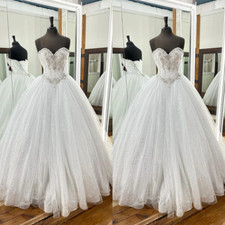 Luxury Wedding Dresses Rhinestone Glitter Sweetheart Beaded Beach Bridal Gowns picture