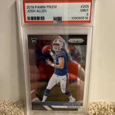 PSA 9 RC Panini Prizm 2018 Josh Allen #205 Rookie Base Bills 109080518 picture