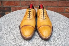Antonio Meccariello Norvegese Derby Shoes Custom Stitched Tricolor US 11 D Italy picture