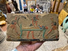 Authentic Ancient Egyptian Antiquities Anubis Wall Relief Painting Egyptian BC picture