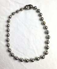 Vintage Silver Tone Ball Link Necklace Unique Clasp picture