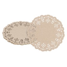 100pcs Paper Doilies, 5.5 Inch Lace Paper Doilies, Brown picture