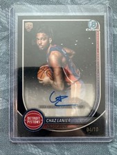 2025-26 Bowman Chrome Chaz Lanier True Black Auto /10 NM-MNT 🔥 picture