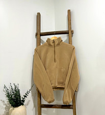 Lululemon Brushed Softstreme Half Zip Pullover Womens 10 Tan Beige Sweatshirt picture