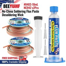 BEEYUIHF 10mL No Clean Soldering Flux Paste, 2PCS Desoldering Wick Braid 5ft  picture