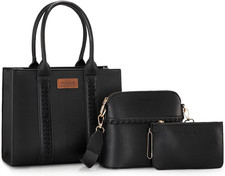 Wrangler 3PCS Purses for Women Tote Bag Crossbody Handbag and Wallet Set with Gu picture