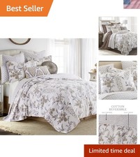 Pisa Reversible King/Cal King Quilt Set 106x92in with 2 Pillow Shams 36x20in ... picture