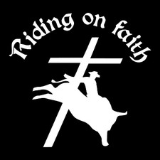 Riding On Faith Christian Car Truck Window Wall Laptop Vinyl Decal Sticker. picture