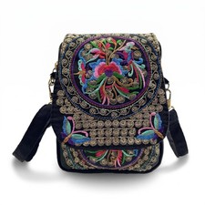 Embroidered Crossbody Bag Boho Ethnic Shoulder Bag Vintage Handmade Women Cellph picture