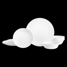 Vitrelle 18-Piece Dinnerware Set for 6, Chip-Resistant, Winter Frost White picture