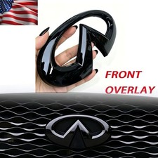 Gloss Black For 2014-2024 Q50 Infiniti Front Grille Nameplate Emblem Badge USA picture