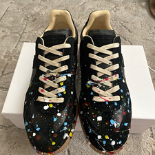 Maison Martin Margiela Men’s Paint Splatter Lace-Up Sneakers Black 10.5 picture