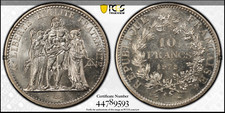 :1972(A) 10-FRANCS FRANCE KM#932 PCGS MS63 HERCULES GROUP LOW-POP R7 HIGH-GRADES picture