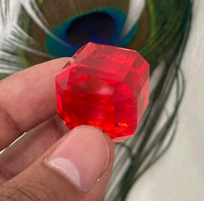 98.10 Ct Natural Red Topaz Cube Cut Gemstone Eye Clean Brazil Certified Gemstone picture