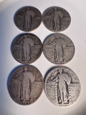 1925-1930-P SHORT SET (6 PC) Standing Liberty Quarter Silver. picture
