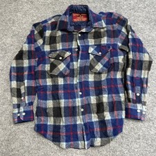 Comfort Outfitter Flannel Mens Size S Blue Grey Plaid Cotton Button Up Shirt picture