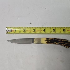 VINTAGE  UNCLE HENRY LOCKBACK STAGLON POCKET KNIFE 1162640. 0821 picture