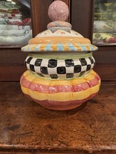 MacKenzie-Childs Piccadilly Ceramic Check Canister COLLECTORS NY STUDIO 90’s EUC picture