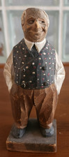 Rare PR Vtg Carved Wood Sculpture Carl Trygg 1887-1954 Hobo Man Woman Hickory picture