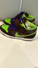 Nike SB Dunk Mid Colorblock Brown/Green/Purple Mid Top Strap Skate Shoes picture