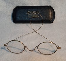  Antique ( 1880's-1910's ) Windsor Style Spectacles & Hoosier Optical Co Case picture