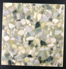VTG Fritztile Terrazzo Mini Floor Tile Single Sample 110 Accent Green RETRO Rare picture