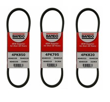 For Honda Civic 1996-00 BANDO OEM 3-Belt Kit AC-PWR-ALT 4PK795 - 4PK820 - 4PK850 picture