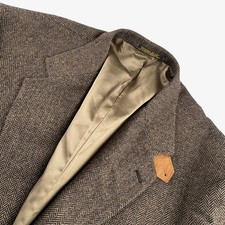 VTG Evan Picone Men’s Wool Tweed Herringbone Blazer Jacket Brown • USA • 46L picture