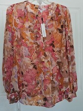 Chico's Size 0 Women's Billow Sleeve Blouse Sunset Dunes picture