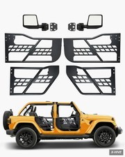 VEVOR Jeep JK Tube Doors 4 Door with DOT Certified Rear View Mirrors,Fit for picture