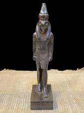 Authentic Ancient Egyptian Antiquities Black Basalt Horus Statue Egyptian BC picture