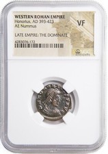 NGC ( VF ) Roman AE2 of Honorius ( AD393- 423) NGC Ancients Certified VERY FINE picture