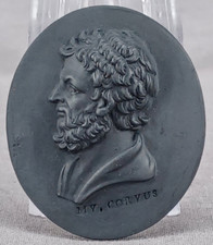 Wedgwood Marcus Valerius Corvus Black Basalt Portrait Medallion Plaque picture