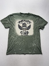 Shirt Womens XL Green Bad Moms Club Skull Graphic Tee Bleached Momlife picture