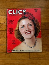 Click Magazine February Dorothy Lamour Vintage 1940s Movie Pin Up WWII Cover picture