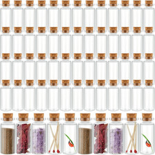 Patelai 24 Pcs Small Glass Jars with Cork Lids, Mini Bottles,10Ml/0.3Oz picture