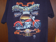 Vintage 1985 Harley Davidson,3D ,Harleys & Whiskey black T Shirt,Medium picture