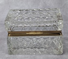BEAUTIFUL VINTAGE HEAVY FRENCH CRYSTAL JEWELRY CASKET circa 1930's - BACCARAT? picture