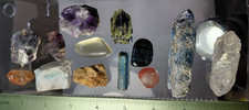 223g Mineral Lot Larimar, Kyanite, Rhodochrosite, Aquamarine, Garnet + more picture