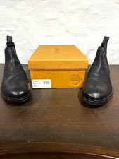 Steve Madden Men’s Black Leather Chelsea Ankle Boots Side Zip US 11 picture