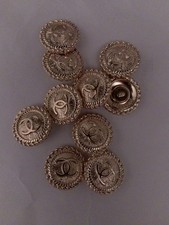 Lot Of ten 20 Mm Designer Cc Vintage Button Gold Tone Chanel 10 BUTTONS picture
