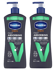 Vaseline Men Fast Absorbing 3-in-1 Face, Hands & Body Lotion for Men,20.3 oz 2pk picture