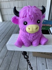 Squeeezy Highland Cow PURPLE Jumbo Squishy Toymendous Viral Fidget NEW TAGS picture