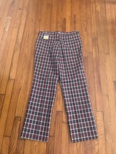 Rare Vintage 60s 70s Front Nine Golf Pants Plaid Trousers Slacks 33x30 picture